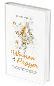 the book cover for women of prayer by sharon willen, featuring flowers and butterflies