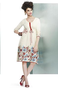 Our new winter collection features off-white pashmina kurti beautifully portraying embroidery that gives a traditional touch to the outfit. This unique design is a perfect ensemble for winter, not only keeping you warm but also making sure you look stylish and trendy all the time. Available as stitched (ready-to-wear). Length: 39" Note: There might be a slight color variation due to lighting and flash used during photoshoot. The bright shade seen is the best closer view of fabric's color. Cream Long Sleeve Kurta With Printed Motifs, Winter Cotton Kurta With Printed Motifs, White Embroidered Winter Kurta, Winter Cotton Kurta With Chikankari Embroidery, Beige Semi-stitched Kurta, Winter Straight Kurta, Semi-stitched, Beige Embroidered Long Sleeve Kurta, Winter Semi-stitched Straight Kurta, Straight Kurta With Resham Embroidery For Winter