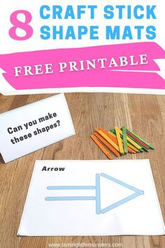 the 8 craft stick shape mats are free printable