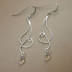 Diy Bead Earrings, Silver Wire Jewelry, Beaded Jewelry Earrings, Wrapping Jewelry, Wire Wrapped Jewelry Tutorials, Jewelry Design Inspiration, Wire Jewelry Designs, Silver Jewelry Design, Diy Wire Jewelry