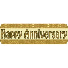 happy anniversary banner with gold glitter effect