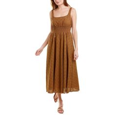 About The Brand: Effortless Style For Work Or Play. Floral Eyelet Midi Dress In Camel With Smocked Waist And Side Slip Pockets Approximately 49.5in From Shoulder To Hem Model Is 5'11 And Is Wearing A Size 2. Measurements May Vary Slightly By Size. Center Back Zipper With Hook-And-Eye Closure Shell: 51% Cotton, 49% Acetate Lining: 100% Cotton Hand Wash Made In The Usa Brown Midi Dress With Smocked Back, Brown Smocked Summer Dress, Brown Summer Dress With Smocked Bodice, Summer Brown Dress With Smocked Bodice, Lela Rose Dress, Eyelet Midi Dress, Blue Lace Midi Dress, White Embroidered Dress, Lela Rose