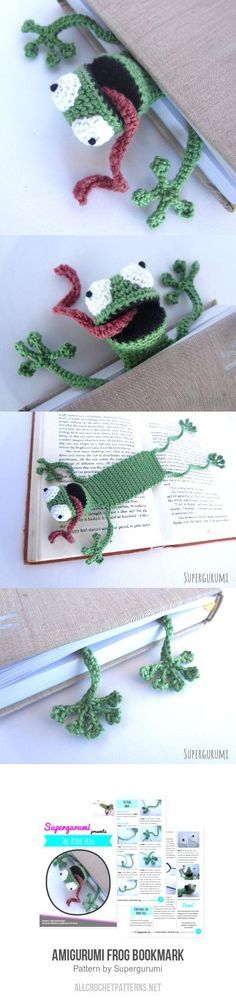 an open book with some crochet on it