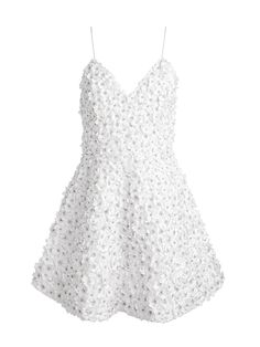 Domenica Embellished Mini Gown In Off White Mini Gown, Expensive Dresses, Cute Pjs, Long Gown Dress, Black Leather Dresses, Alice And Olivia, Reception Dress, Long Gown, Dresses Short