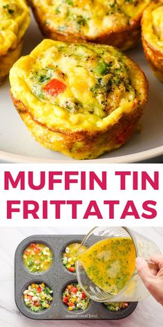 Close up of baked mini frittatas on place and hand pouring egg mixture over veggies in a muffin tin. Veggie Egg Muffins, Fritata Recipe, Frittata Recipes Breakfast, Egg Muffins Recipe, Vegan Muffins, Digestive Problems, Egg Muffins