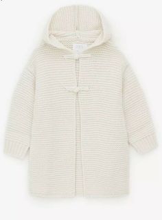 Zara Girls Knit Coat/ Sweater Ivory Size 11-12 Years New. Shipped with USPS Priority Mail. Pet/smoke free home, retail $46. Zara Store, Knit Coat, Faux Leather Biker Jacket, Basic Sweaters, Zara Girl, Knitted Hood, Textured Sweater, Oversized Denim Jacket, Tree Farm