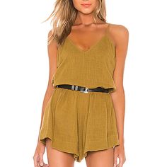 One Teaspoon Olive Green Mustard Yellow Oversized Sleeveless Cotton Romper Jumpsuit With Shorts. New With Tags. Color Is Like First Stock Photo In Person. Womens Size Xs. See Pics For Measurements. Orders Are Shipped In 1-3 Business Days. Packaged With Care! Discounted $5.95 Shipping Automatically Applied At Checkout. Yellow Summer Bottoms For Brunch, Summer Yellow Bottoms For Brunch, Yellow Summer Jumpsuits And Rompers For Loungewear, Trendy Yellow Summer Jumpsuits And Rompers, Mustard Fitted Jumpsuits And Rompers For Summer, Yellow Sleeveless Jumpsuits And Rompers For Loungewear, Mustard Jumpsuits And Rompers For Summer, Sleeveless Yellow Jumpsuits And Rompers For Loungewear, Yellow Sleeveless Jumpsuits For Loungewear