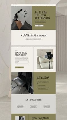 an image of a website design for a social media management company, with the word social media management on it