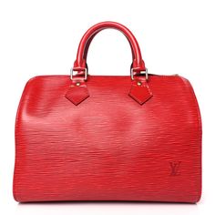 This is an authentic LOUIS VUITTON Epi Speedy 25 in Castillan Red. This classic handbag is crafted of texturedepi leather in red. This bag features smooth rolled top handles, an external side patch pocket, and gold tone hardware. The top zipper opens to a red suede interior with a hanging patch pocket. Classic Red Satchel With Leather Handles, Red Textured Leather Top Handle Shoulder Bag, Red Top Handle Satchel With Textured Leather, Red Textured Leather Satchel With Top Handle, Red Textured Leather Tote Bag, Red Textured Leather Top Handle Satchel, Red Leather-handled Shoulder Bag For Business, Red Top Handle Business Bag, Red Leather Handle Shoulder Bag For Business