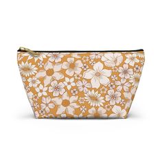 Introducing our stylish Sunny Fields Cosmetic Bag, available in two convenient sizes: small and large. Whether you're jet-setting around the world or organizing your essentials at home, these bags are perfect for carrying your items in style. Crafted from durable materials, they feature a secure zipper closure in your choice of white or black. Use them as travel cosmetic bags, versatile accessory pouches, or even chic pencil cases. Plus, they make fantastic gifts for plant lovers and fashion-forward friends! .: 100% Polyester .: With non-woven laminate inside .: Two sizes with T-bottom for extra space .: Assembled and printed in the USA from globally sourced parts Small: 8.66"L x 2.36"W x 4.72"H Large: 12.60"L x 3.15"W x 7.28"H This product is made especially for you as soon as you place a Retro Pouch Clutch For Daily Use, Beige Zipper Pouch Cosmetic Bag, Retro Gift Bag With Zipper Pouch, Retro Bags With Zipper Pouch For Gifts, Retro Bags With Zipper Pouch As Gift, Yellow Rectangular Cosmetic Bag With Zipper, Yellow Zipper Pouch Cosmetic Bag For Everyday Use, Yellow Zipper Pouch Cosmetic Bag, Yellow Zipper Pouch For Personal Use