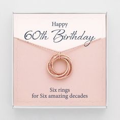 a birthday card with an image of two rings on it