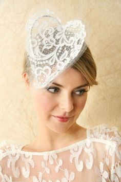 Wear your heart on your sleeve and your head ;) Bridal Millinery, Ascot Style, Bridal Hair Veil, Diy Wedding Inspiration, Wedding Lookbook, Heart Headband, Bridal Fascinator, Bridal Headwear, Accessory Ideas