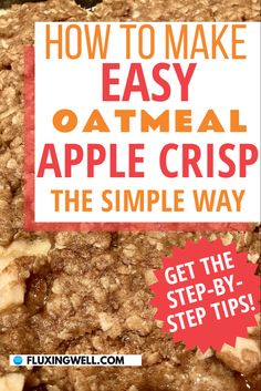 A closeup of oatmeal apple crisp Oatmeal Apple Crisp, Baked Apple Crisp, Delicious Apple Crisp, Apple Crisp With Oatmeal, Apple Crisp Dessert, Best Apple Desserts, Homemade Apple Crisp, Instant Oatmeal Packets, Apple Crisp Topping