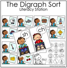 the diggraph sort with pictures and words to help students learn how to use them