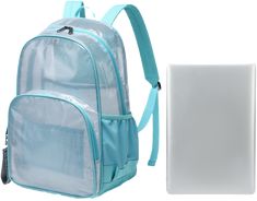 The brand-new, transparent backpack. Perfect for children's school books and supplies. Durable material with ample storage space. Back To School Plastic Backpack, Back To School Plastic Standard Backpack, Back To School Standard Plastic Backpack, Standard School Backpack In Plastic, Back To School Mesh Bag, Student Mesh Bags For Back To School, Back To School Mesh Bags For Students, Clear Nylon Backpack For Back To School, School Backpack With Transparent Straps