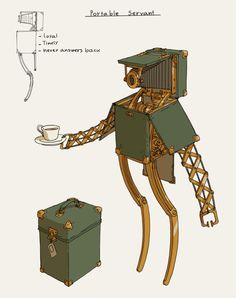 an image of a robot that is holding a cup and saucer in its hand