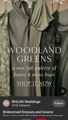 an ad for woodland green's new fall / winter 2013 collection, featuring dresses