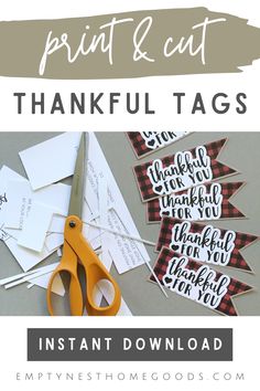 print and cut thanksgiving tags with scissors