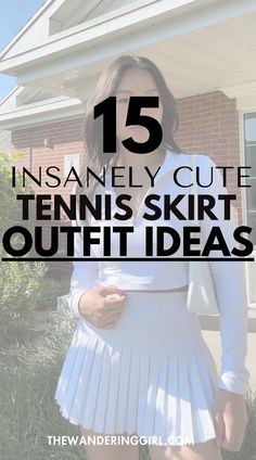 This post shows you what to wear with tennis skirt. Need some ideas on what to wear with a tennis skirt? This post shows you 15 incredibly cute tennis skirt outfit ideas that can be White Tennis Skirt Outfit Summer, Outfits With Tennis Skirts, How To Style Tennis Skirt, Pink Tennis Skirt Outfit, Tennis Skirt Outfit Summer, Yellow Tennis Skirt, Tennis Skirt Outfit Street Style, Street Style Summer Casual