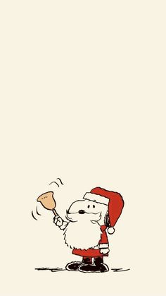 santa clause holding a pizza in one hand and wearing a red hat on the other