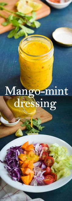 mango - mint dressing is an easy and healthy way to use fresh fruit or vegetables