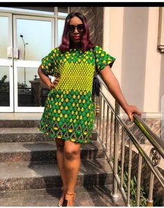 This dress is handmade with African fabric. Kindly send your measurements for the purchase of this dress Bust Waist Hip Dress length Height Printed Green Knee-length Mini Dress, Green Printed Mini Length Dresses, Green Printed Knee-length Dress, Green Printed Mini Dress, Green Printed Tunic Dress, Ankara Fabric Mini Dress For Summer, Cotton Mini Dress With Printed Short Sleeves, Summer Mini Dress In Ankara Fabric, Summer Ankara Mini Dress