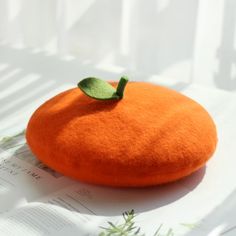 Orange Beret, Kawaii Fruit, Painter Hat, Berets Cap, Wool Berets, Oranges And Lemons, Cute Fruit, Beret Hat, Lemon Yellow