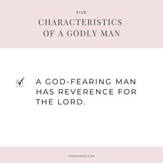 the five characteristics of a godly man