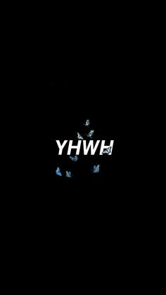 the word hwyh is written in white letters on a black background with butterflies