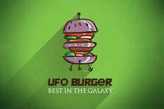 a burger with the words best in the galaxy on it's side and an image of