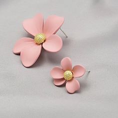 This Pair Of Mismatched Earrings Is A Wonderful Addition To Your Wardrobe And Your Style Style! This Unique Pair Is Sure To Get Lots Of Compliments! Delicate Pink Flower Earrings For Spring, Pink Feminine Flower Earrings, Pink 3d Flower Earrings For Party, Pink Petal Earrings For Party, Pink Petal-shaped Earrings For Spring, Pink Flower Shaped Earrings For Spring, Feminine Pink Earrings For Spring, Feminine Pink 3d Flower Earrings, Pink Flower Charm Earrings For Spring