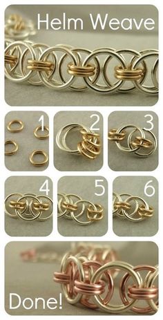 how to make a chain bracelet with metal rings and chains on the bottom, in different directions