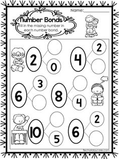 the number bonds worksheet for children