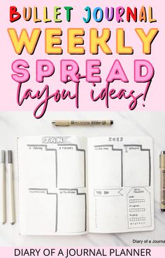 The best bullet journal weekly spread layout ideas for 2023, plus free weekly planner printables! #bjprintables #bulletjournal Bujo Weekly Spread Ideas, Bullet Journal Weekly Spread Layout, Bullet Journal Weekly Spread Ideas, Free Weekly Planner, Weekly Spread Ideas