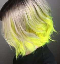 Yellow Hair Color, Throw Back Thursday, Dip Dye Hair, Neon Hair, Bright Hair, Throw Back, Hair Color Blue, Yellow Hair, Hair Dye Colors