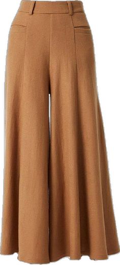 Full Length Wool Bottoms For Fall, High-waist Solid Color Culottes For Fall, Solid Color Wide Leg Winter Pants, Solid Wide Leg Winter Pants, Solid Color Full Length Wide Leg Pants For Fall, Fall Wool Wide Leg Pants, Solid Wide Leg Full Length Pants For Fall, Solid Wide-leg Culottes For Fall, Brown Wide-leg Pants For Winter