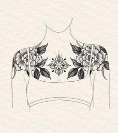 the back of a woman's top with flowers on it