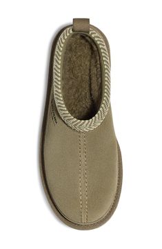 A top-quality suede upper is shaped over a light, flexible sole and plush lining for comfortable indoor and outdoor wear. Leather upper/textile lining/synthetic sole Imported Casual Slippers With Plush Lining For Indoor Use, Casual Indoor Slippers With Plush Lining, Casual Plush-lined Slippers For Indoor Use, Casual Suede Slippers With Textured Sole, Casual Suede Outdoor Slippers, Casual Outdoor Suede Slippers, Beige Suede Slippers With Cushioned Footbed, Comfortable Suede Slippers For Outdoor, Casual Slip-on Slippers With Plush Lining