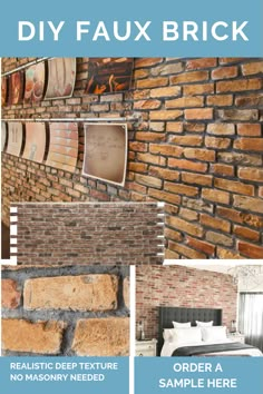 a brick wall is shown with instructions for how to install it