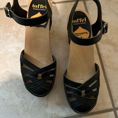 Beautiful Brand New Black Leather Sandals By Swedish Hasbeens. I Have Only Worn Them Around The House To Try Them. Swedish Hasbeens, Black Leather Sandals, Shoes Black, Women's Shoes Sandals, Leather Sandals, Shoes Sandals, Black Leather, The House, Women Shoes