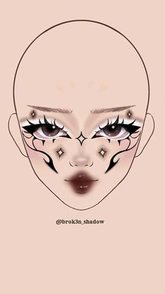 Makeup Charts, Holloween Makeup, Kitty Makeup, Face Charts, Creepy Halloween Makeup, Make Up Tutorials