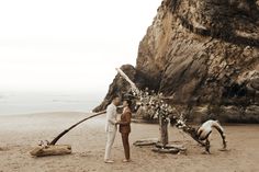 Dreamy boho west coast gay elopement at Hug Point State Park in the gorgeous state of Oregon.