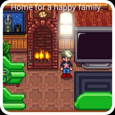 an old - school video game with the title home for a happy family