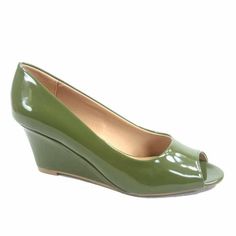 Heel High 2.75 Inch with 0.25 Inch Platform Size: 6.5.  Color: Green.  Gender: female.  Age Group: adult. Shoes Heels Wedges, Green Shoes, Wedge Heels, Shoes Women Heels, Clothing And Shoes, Shoes Heels, High Heels, Wedges, Women Shoes