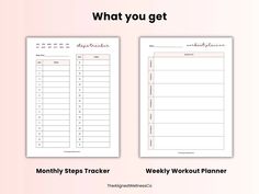 two planner pages with the words, what you get and how to use them