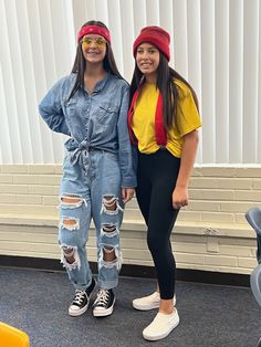 two young women standing next to each other