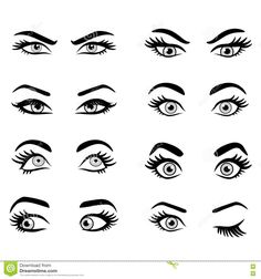 an image of various eyes and lashes