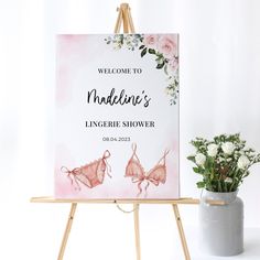 "Dusty Pink Lingerie Shower, Bridal Shower Welcome Sign, Bachelorette Party Sign, Lingerie Welcome Shower, Bridal Shower Game, Lingerie Invite ❤️ MATCHING ITEMS: https://www.etsy.com/shop/billbydesigns/?search_query=Lingerie Use this floral pink lingerie bridal shower welcome sign to edit all wording, font and font color to match your event style. These templates can be accessed through Corjl.com; an online editor that allows you to personalize your templates without installing any software or f Lingerie Party Decorations, Bachelorette Party Sign, Bachelorette Party Signs, Lingerie Bridal, Lingerie Shower, Lingerie Party, Bridal Shower Welcome Sign, Shower Welcome Sign, Bridal Shower Game