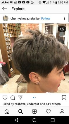 Pin by Lori Rowney Maunu on Hair Styles | Short thin hair, Thin hair short haircuts, Short hair haircuts Pixie Stacked Haircut, Hair Styles Short, Hair Magic, Blending Gray Hair, Trendy Short Hair