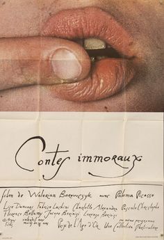 an advertisement for contig immeauxs with a woman's lips